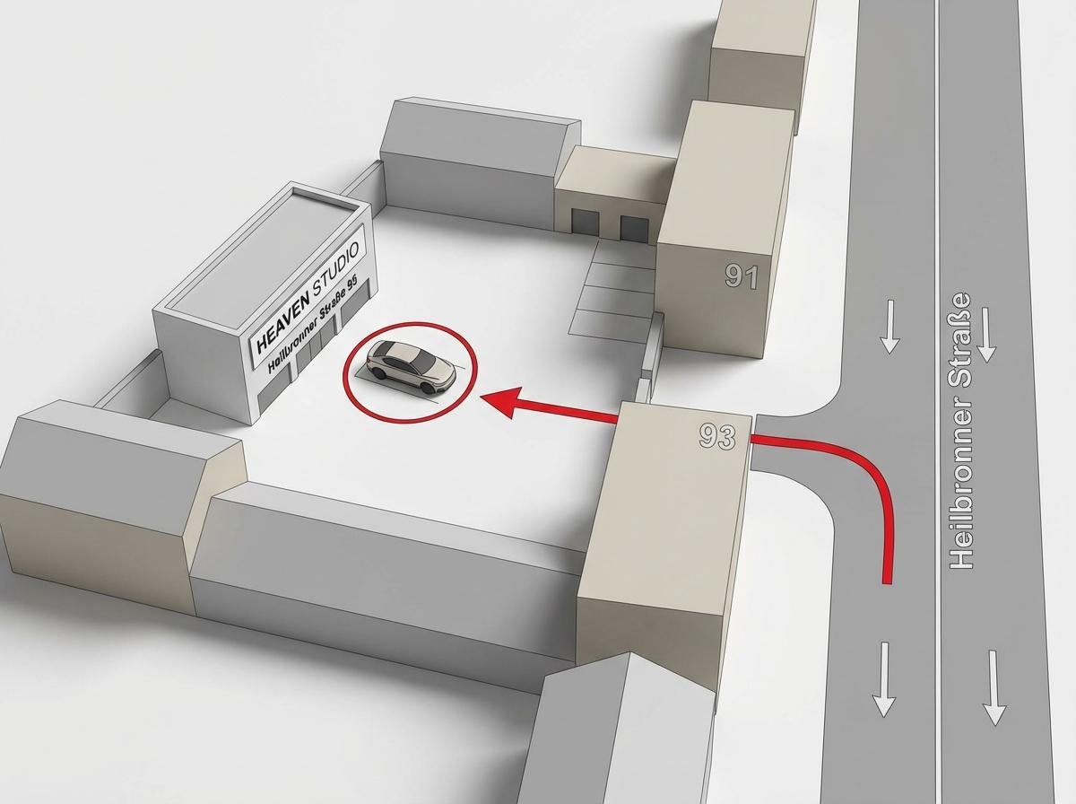 Lageplan: Parkplatz direkt am Heaven Studio